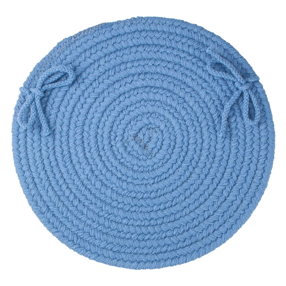 Solid Poly Braided Area Rugs French Blue