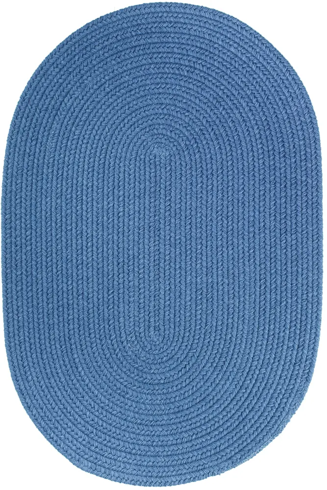 Solid Poly Braided Area Rugs French Blue
