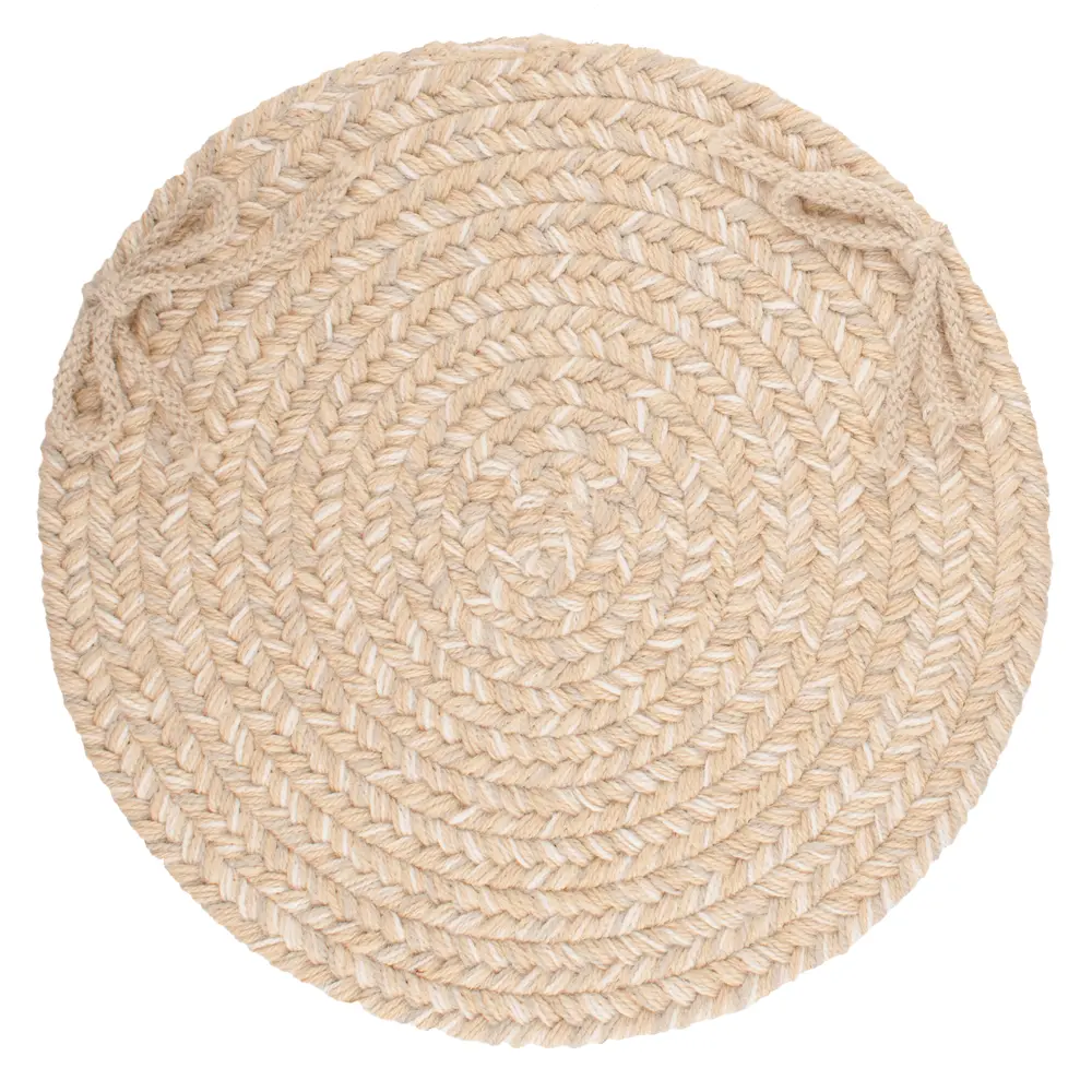 Solid Wool Braided Area Rugs Sand