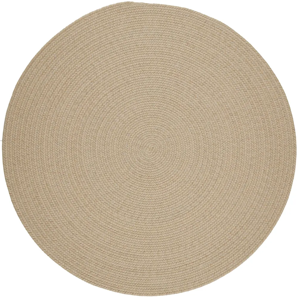 Solid Wool Braided Area Rugs Sand