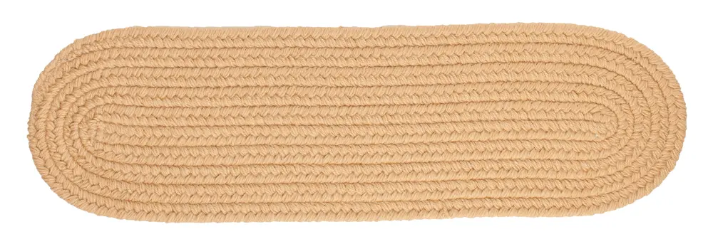 Solid Wool Braided Area Rugs Wheat