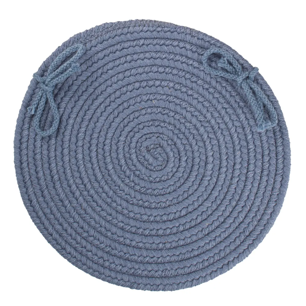 Solid Wool Braided Area Rugs Sailor Blue