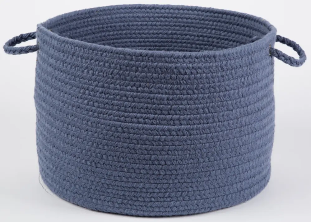 Solid Wool Braided Area Rugs Sailor Blue