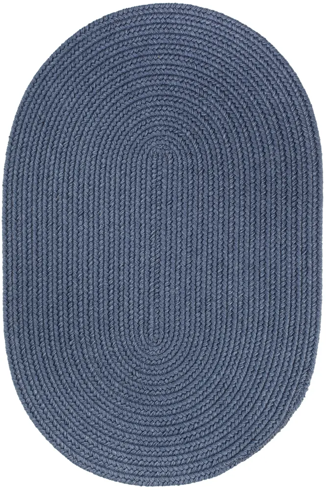 Solid Wool Braided Area Rugs Sailor Blue