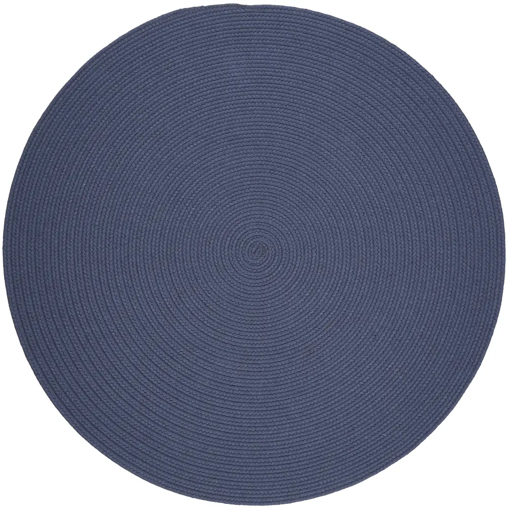 Solid Wool Braided Area Rugs Sailor Blue