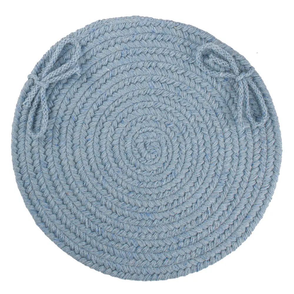 Solid Wool Braided Area Rugs Blue Bonnet