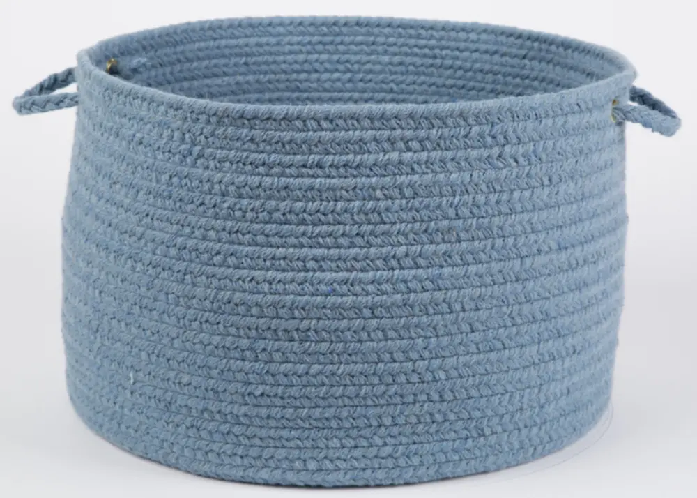 Solid Wool Braided Area Rugs Blue Bonnet