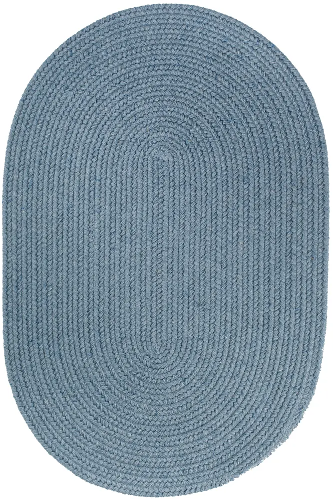 Solid Wool Braided Area Rugs Blue Bonnet