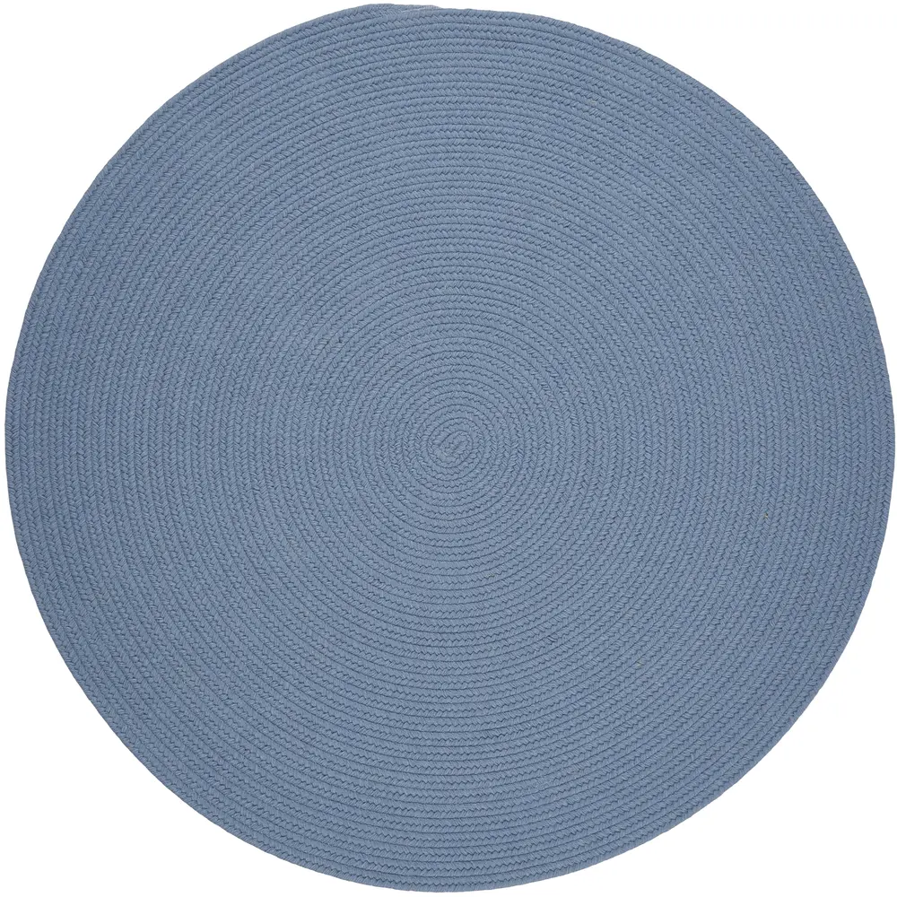 Solid Wool Braided Area Rugs Blue Bonnet