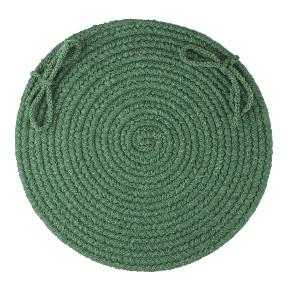 Solid Wool Braided Area Rugs Hunter Green