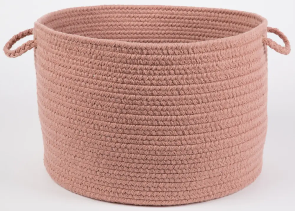 Solid Wool Braided Area Rugs Old Rose