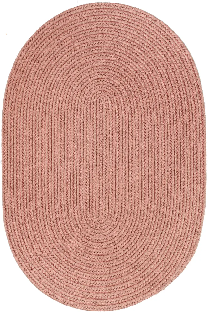 Solid Wool Braided Area Rugs Old Rose