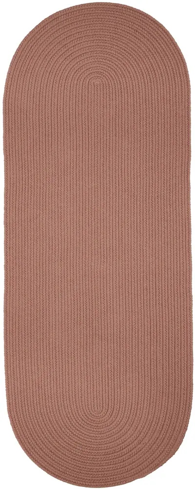 Solid Wool Braided Area Rugs Old Rose