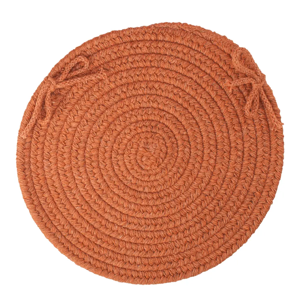 Solid Wool Braided Area Rugs Terra Cotta
