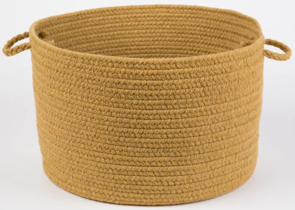 Solid Wool Braided Area Rugs Vintage Gold