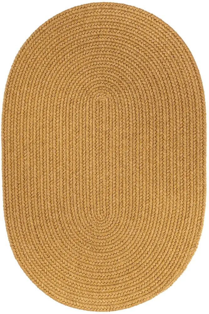 Solid Wool Braided Area Rugs Vintage Gold