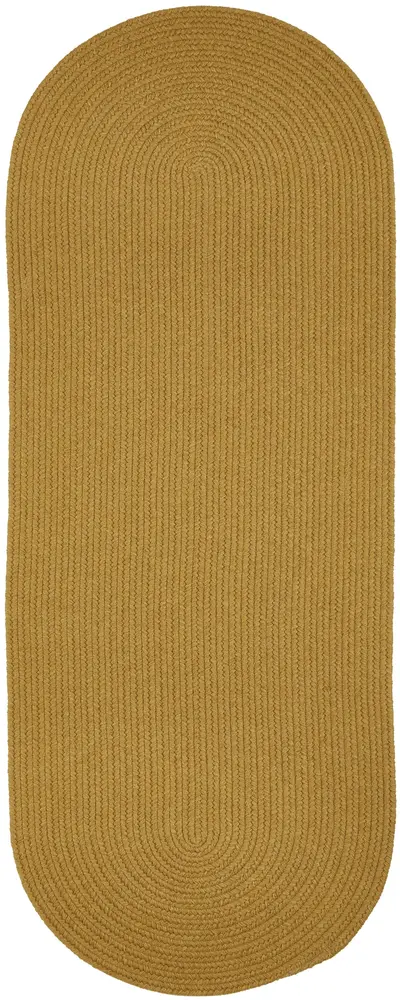 Solid Wool Braided Area Rugs Vintage Gold