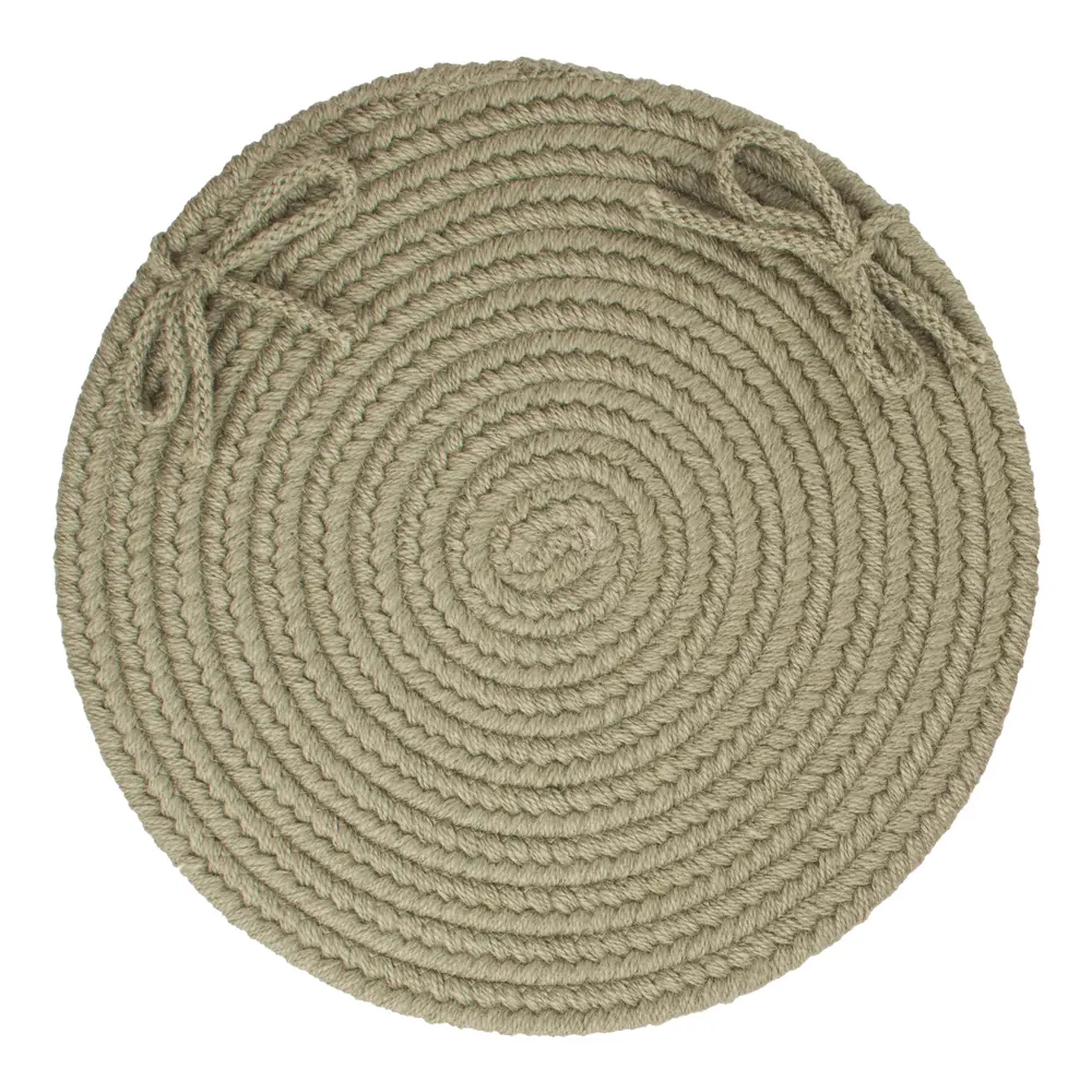 Solid Wool Braided Area Rugs Moss Green