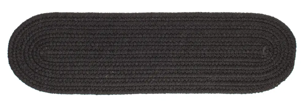 Solid Wool Braided Area Rugs Black