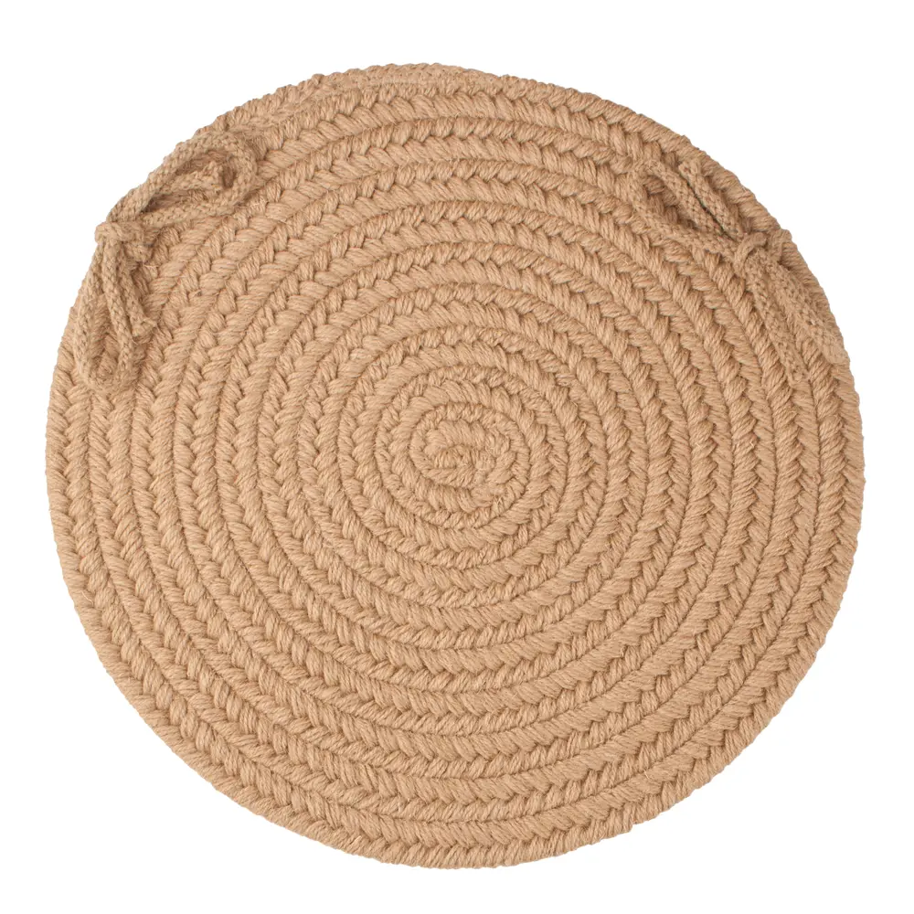 Solid Wool Braided Area Rugs Taupe
