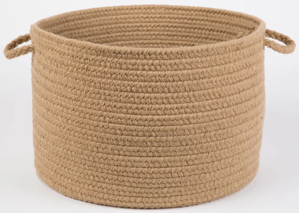 Solid Wool Braided Area Rugs Taupe