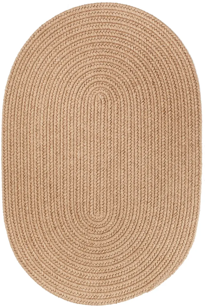 Solid Wool Braided Area Rugs Taupe