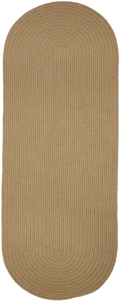 Solid Wool Braided Area Rugs Taupe