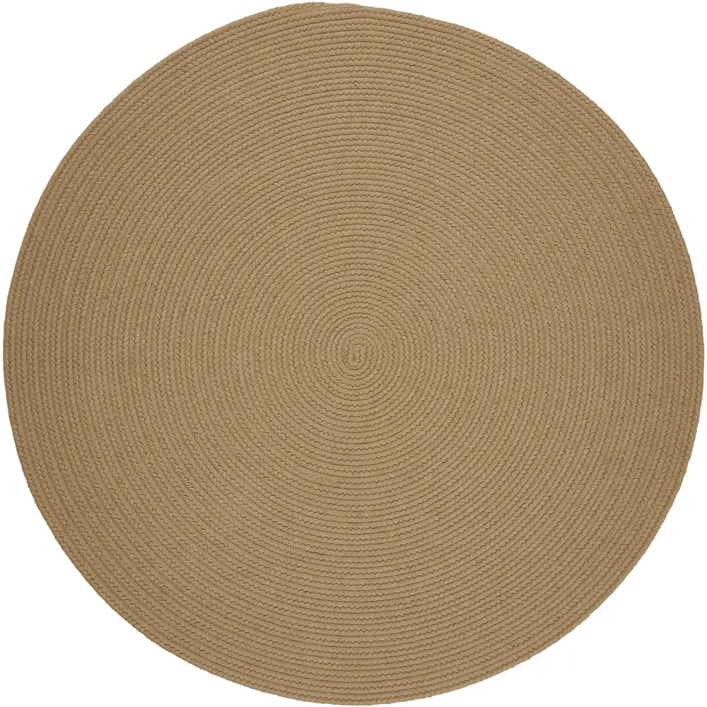 Solid Wool Braided Area Rugs Taupe