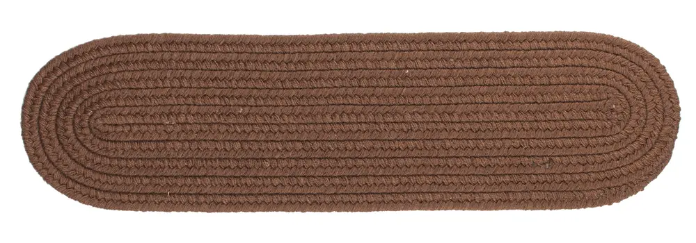 Solid Wool Braided Area Rugs Walnut