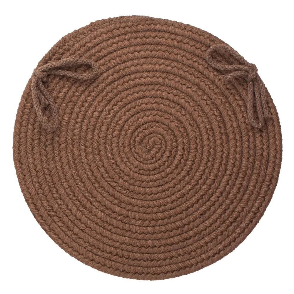 Solid Wool Braided Area Rugs Walnut