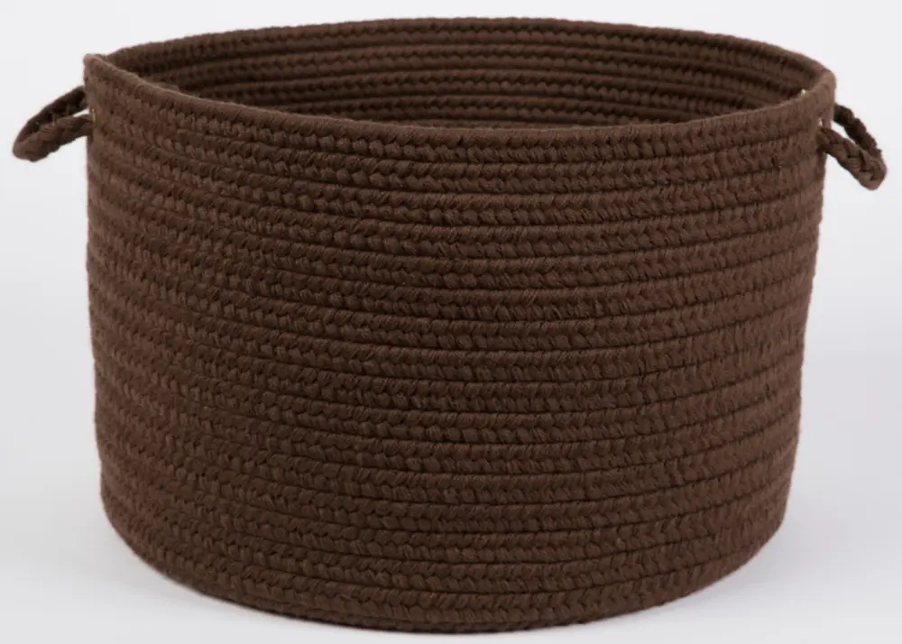 Solid Wool Braided Area Rugs Walnut