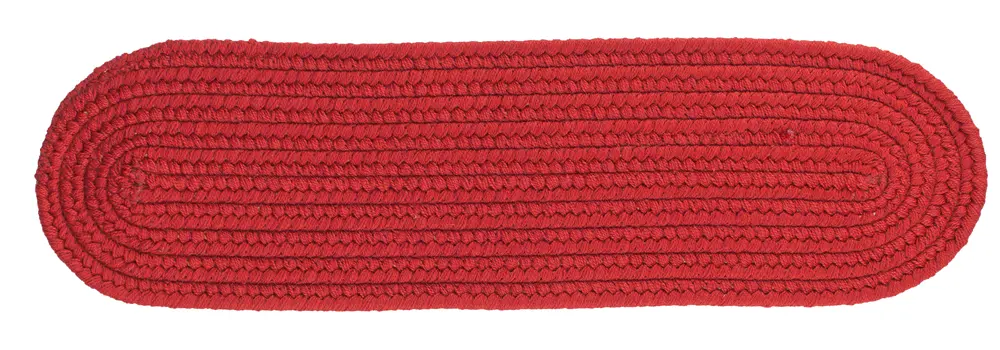 Solid Wool Braided Area Rugs Scarlet