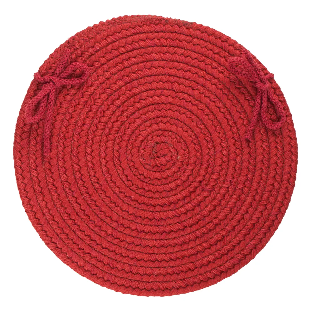 Solid Wool Braided Area Rugs Scarlet