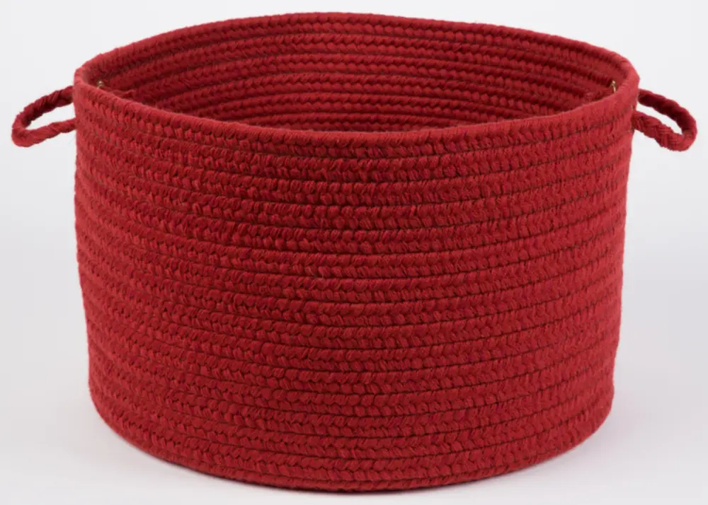 Solid Wool Braided Area Rugs Scarlet