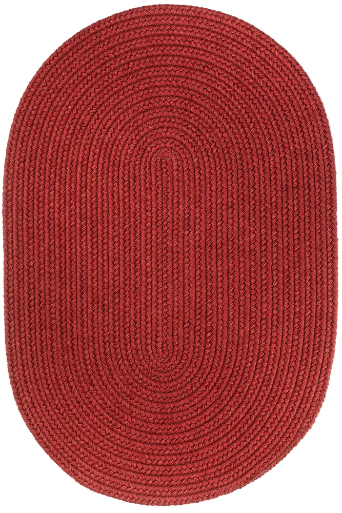 Solid Wool Braided Area Rugs Scarlet