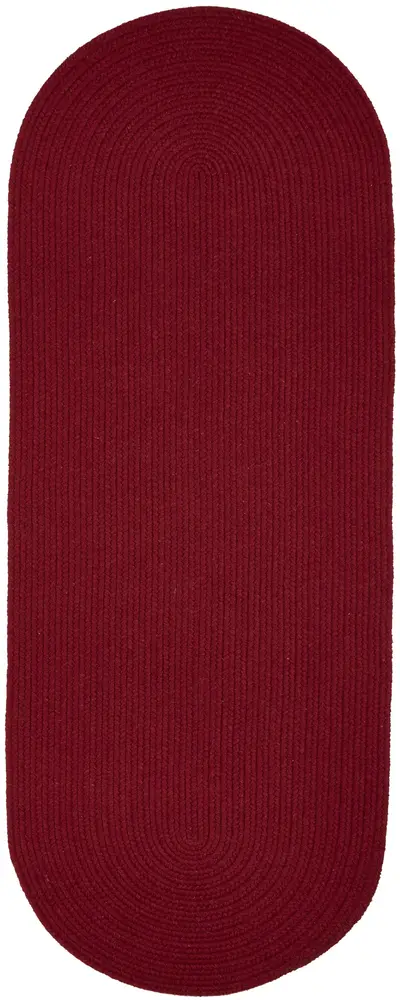 Solid Wool Braided Area Rugs Scarlet