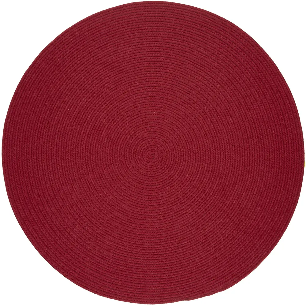 Solid Wool Braided Area Rugs Scarlet