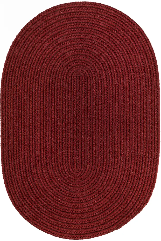 Solid Wool Braided Area Rugs Barn Red