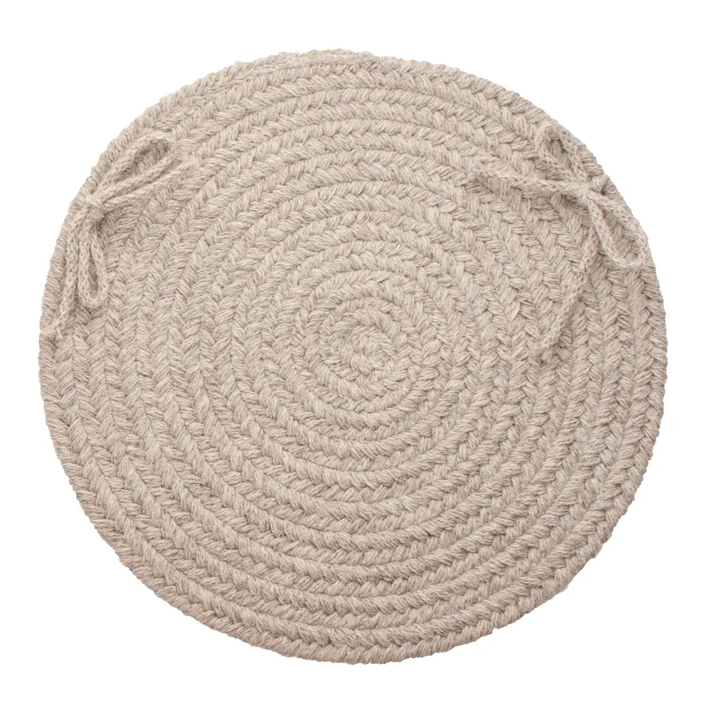 Solid Wool Braided Area Rugs Lt. Gray