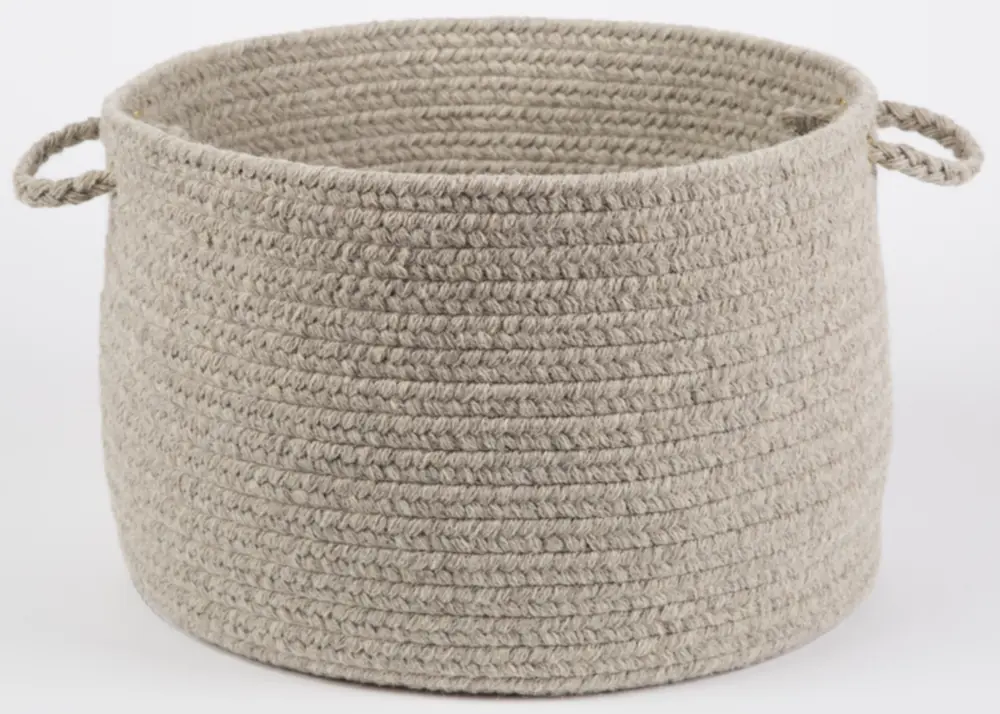 Solid Wool Braided Area Rugs Lt. Gray