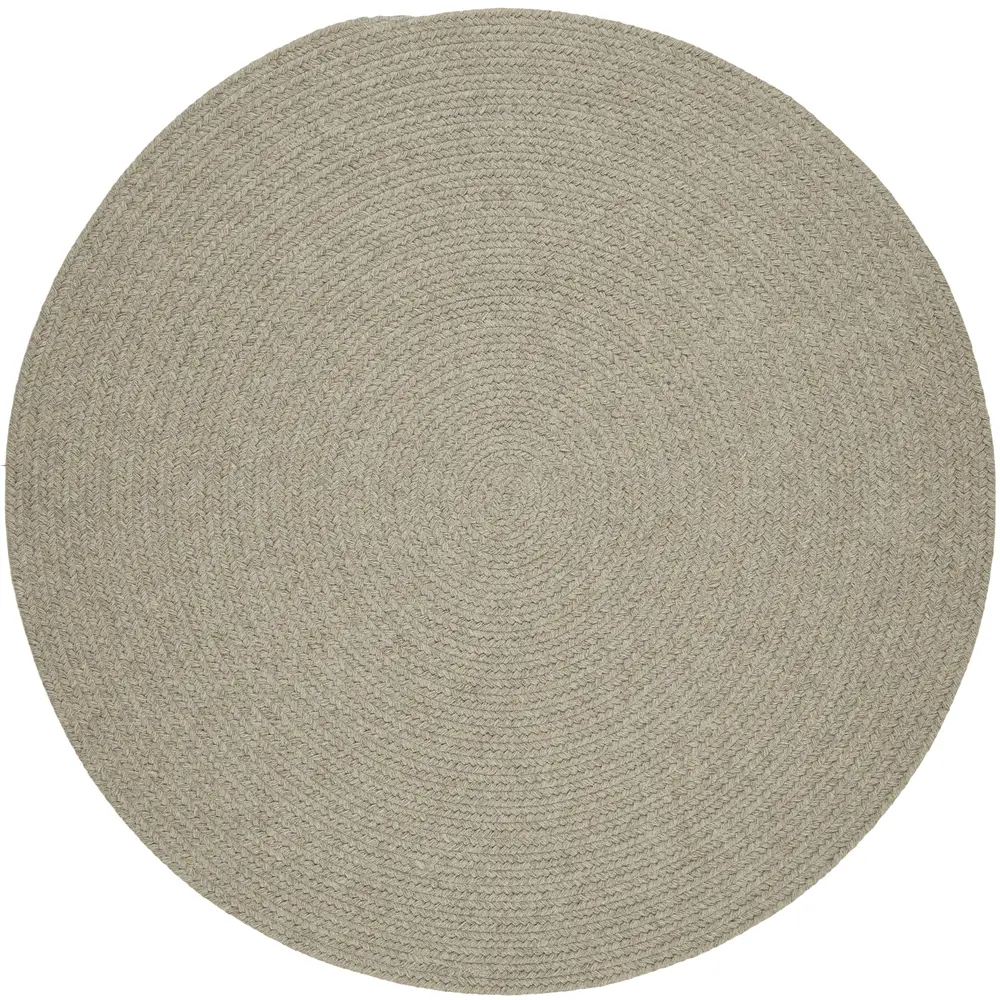 Solid Wool Braided Area Rugs Lt. Gray