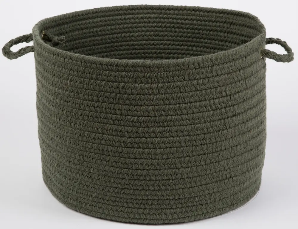 Solid Wool Braided Area Rugs Dk. Sage