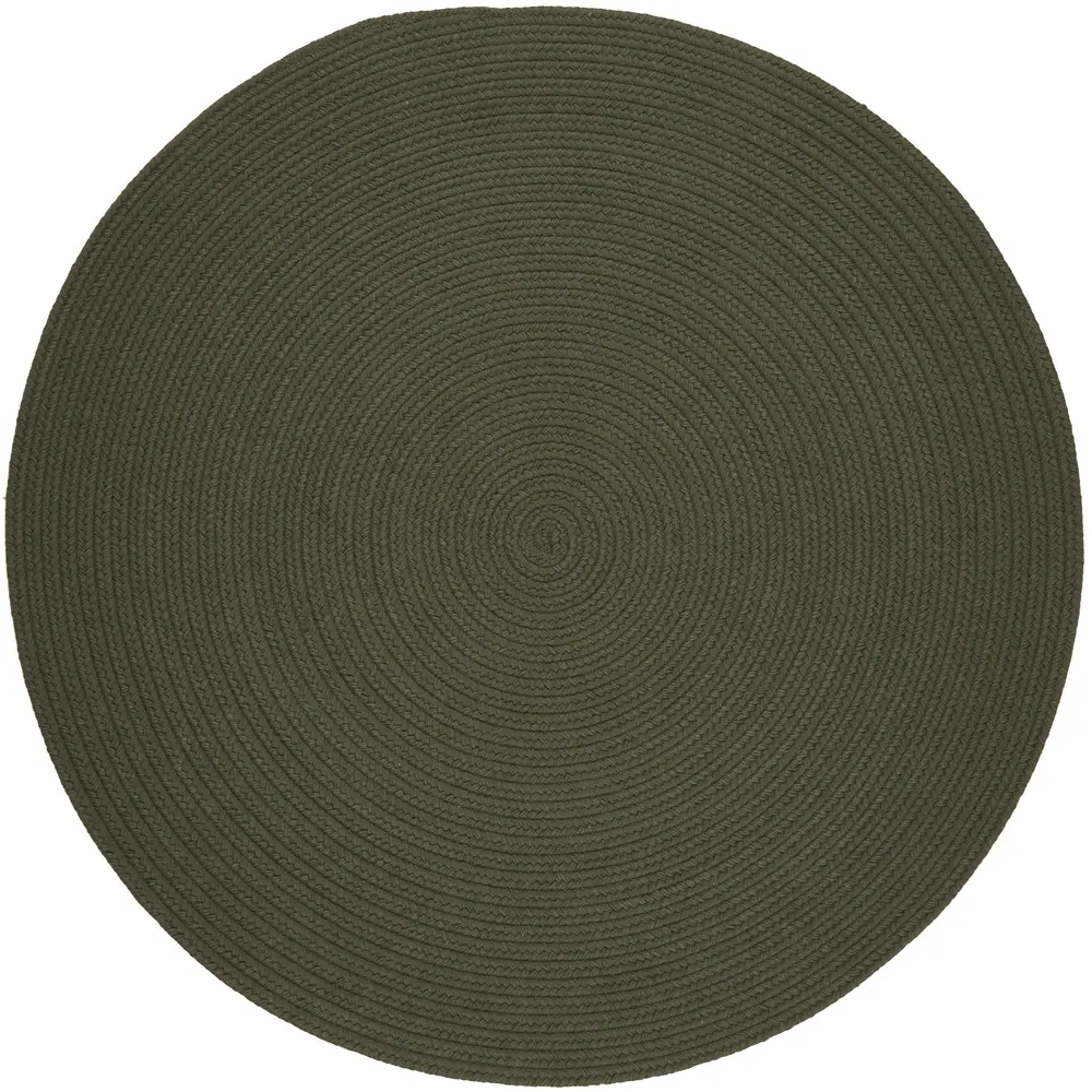 Solid Wool Braided Area Rugs Dk. Sage