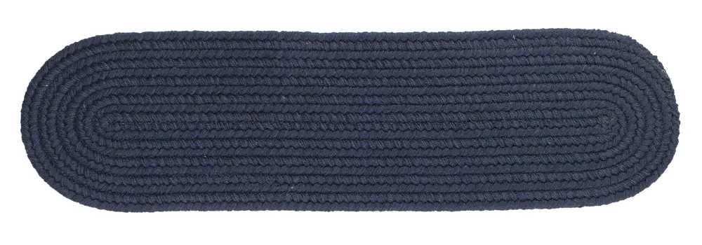 Solid Wool Braided Area Rugs Navy