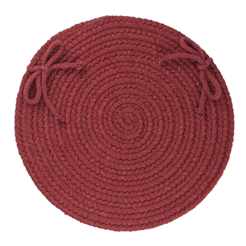 Solid Wool Braided Area Rugs Red Wine