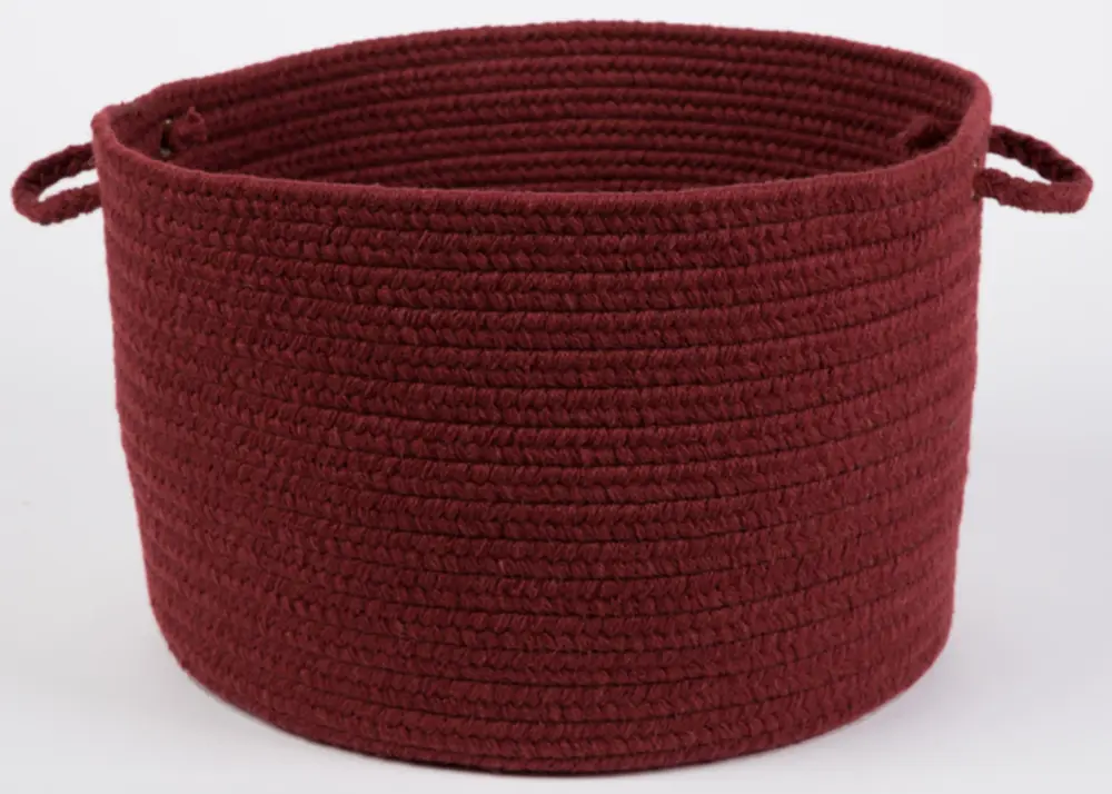 Solid Wool Braided Area Rugs Red Wine