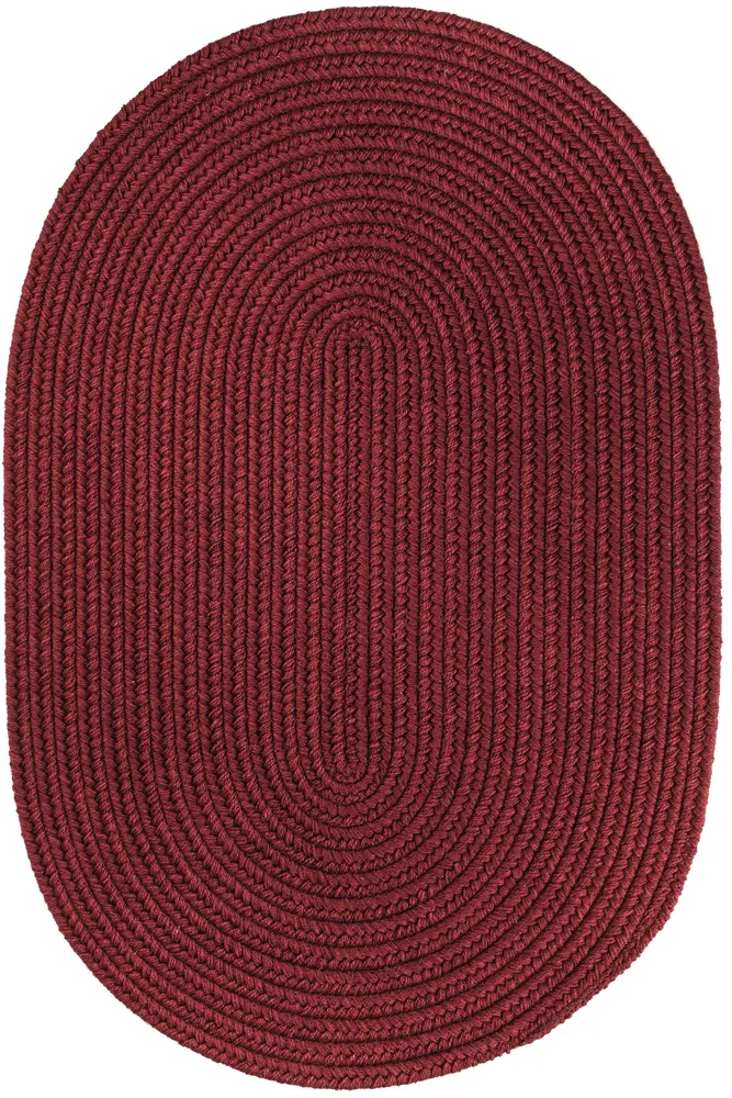 Solid Wool Braided Area Rugs Red Wine