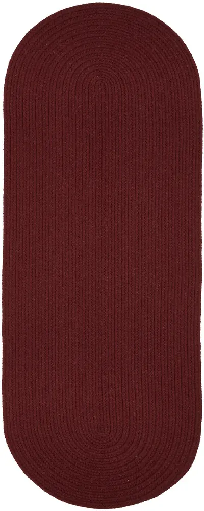 Solid Wool Braided Area Rugs Red Wine