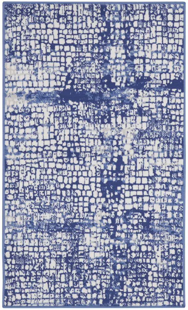 Nourison Whimsicle 3' x 5' Ivory Navy Modern Indoor Rug