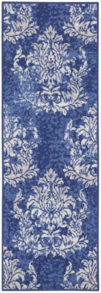 Nourison Whimsicle 2' x 8' Navy Ivory Farmhouse Indoor Rug
